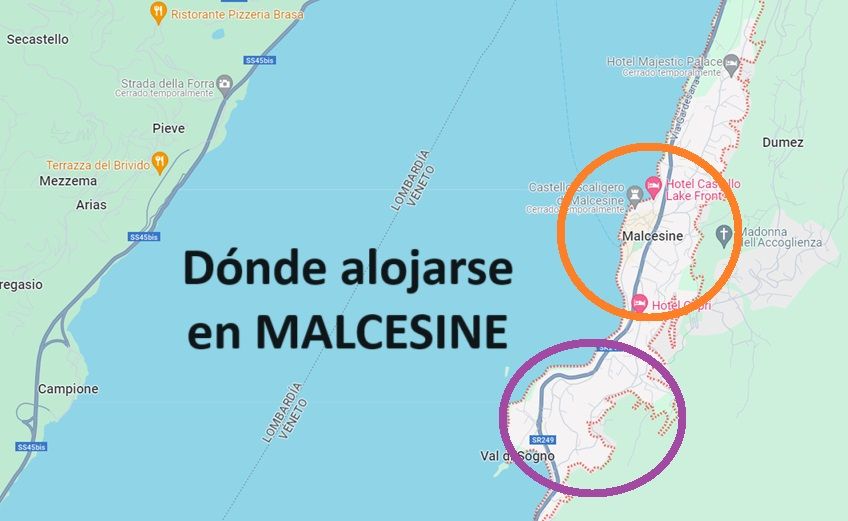 Dónde alojarse en Malcesine: Zonas y Hoteles